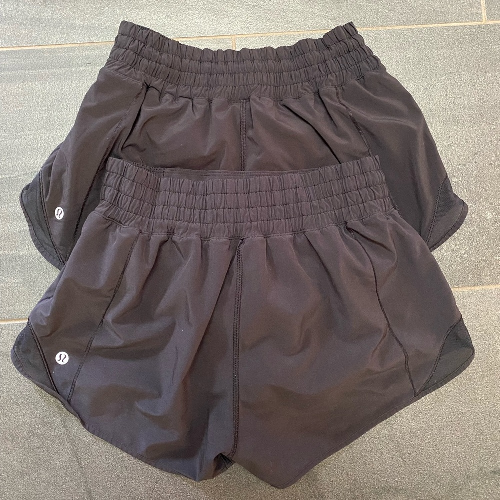 Black Lululemon Hotty Hot shorts